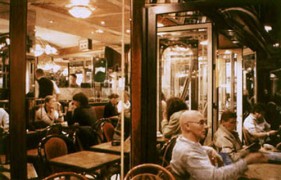 "Reflections Cafe 2" Pastel/Giclee on Rag Paper by Adrian Deckbar