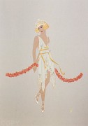 "June" Estate-Signed Embossed Serigraph with Foil Stamping by Erte