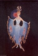 "Twilight" Embossed Serigraph with Foil Stamping by Erte