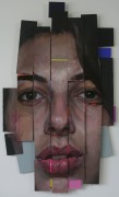 "Landed Goddess – F" Oil on wood panel, High gloss finish/varnish, Acrylic by Yury Darashkevich