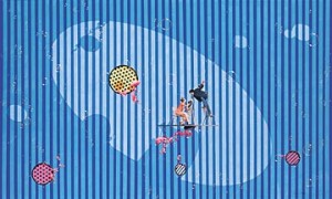 "Femme Sous Emprise (Woman Under Pressure)" Hand-Pulled Serigraph/Gesso Board