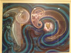 "Oraculo"  Unique  Multi-Media Work on Paper by Orlando, A.B.