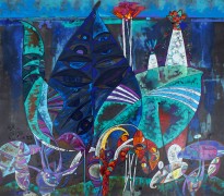 "Eyes of the Jungle" Deluxe Serigraph on Rice Paper by Lu Hong