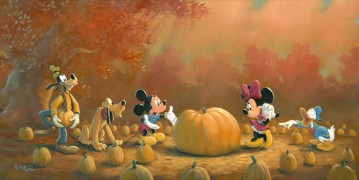 "Picking The Perfect Pumpkin" Hand-Embellished Giclee/Canvas by Rob Kaz