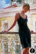 "Afternoon on the Balcony" Hand-Embellished Giclee/Hand-Textured Canvas by Michael & Inessa Garmash