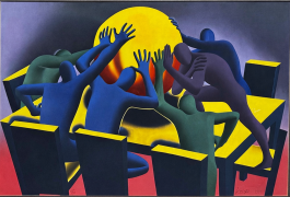 Earth Inc. II (1990) serigraph by Mark Kostabi
