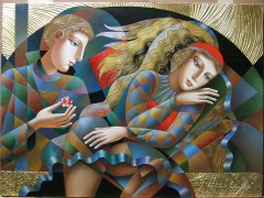 "This is for You" Original Mixed Media on Canvas by Oleg Zhivetin