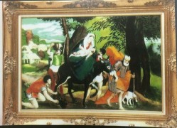 "Flight to Egypt" Original Enamel on Copper by Max Karp