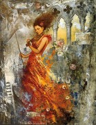 "Melodie Venitienne” Hand-Pulled Serigraph on Paper by Francois Fressinier