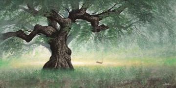 "The Swing" Hand-Textured Giclee on Canvas by Jon Rattenbury