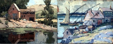 Walter Farndon Untitled Original double sided Oil on Board painting 