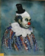 "Clown" 1970 Original Enamel on Copper by Max Karp
