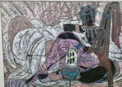 “Sampson and Delilah” Original Gouache and Acrylic painting on Paper by Adrian Wong Shue