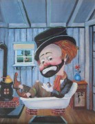 "Freddy in the Tub" Lithograph on Canvas by Red Skelton