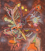 "New View" Hand-Colored Carborundum Etching by Roberto Matta