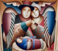 "Blessed" Original Mixed Media on Canvas by Anton Arkhipov