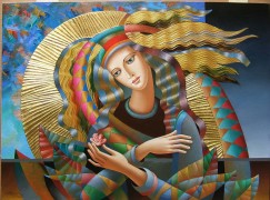 "Memory Flower" Original Mixed Media on Canvas by Oleg Zhivetin