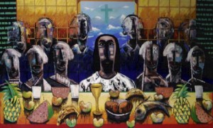 "La Ultima Asamblea” 2004 Serigraph by Vladimir Cora
