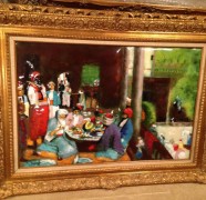 "Cairo Luncheon" Original Enamel on Copper by Max Karp