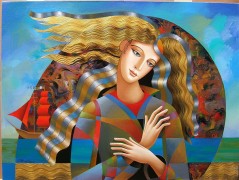 "The Red Sails" Original Mixed Media on Canvas