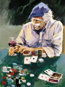 "Full House With Red Wine" Giclee by Aldo Luongo
