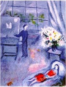 "Le Artiste et Son Modele" Plate-Signed Lithograph by Marc Chagall