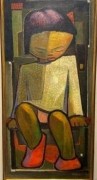 "Manuel" Original Oil on Wood by Angel Botello