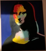 "Mona Lisa - Blue" Embellished Mixed Media Silkscreen on Canvas by Steve Kaufman