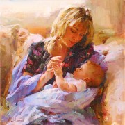 "Tender Moment" Hand-Embellished Giclee/Hand-Textured Canvas by Michael & Inessa Garmash