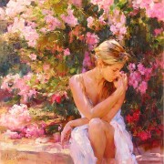 "Blooming Beauty" Hand-Embellished Giclee/Hand-Textured Canvas by Michael & Inessa Garmash