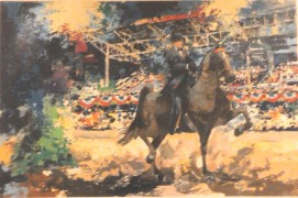 "Grandstand" Serigraph from American Horse Show Suite by Wayland Moore