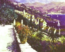 "St Tropez Overlook" Original Acrylic/Canvas by Kerry Hallam