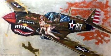 "Red Hot" Kittyhawk MK1 Limited Edition Giclee on Paper, Canvas or Aluminum by Michael Bryan