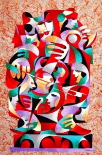 Interlude Serigraph in Color on Wove Paper by Anatole Krasnyansky