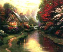 "A Quiet Evening" Serigraph/Canvas by Thomas Kinkade