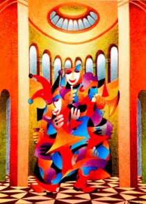 Trumpet conversation 2011 Giclee/Serigraph in color on Canvas by Anatole Krasnyansky
