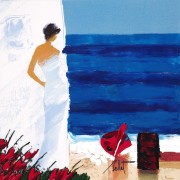 "Pensive II" Hand-Embellished Giclee on Canvas by Emile Bellet