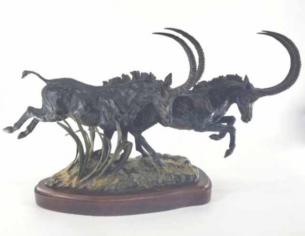 "Sables Flight" Bronze Sculpture by Lorenzo Ghiglieri