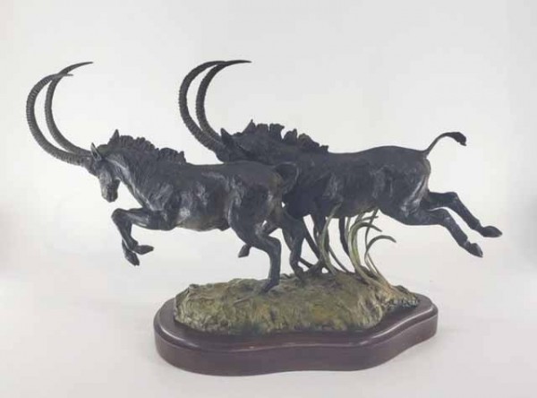 "Sables Flight" Bronze Sculpture by Lorenzo Ghiglieri