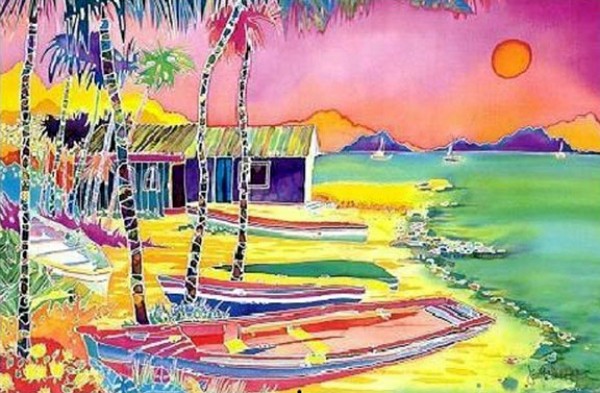 "Shoreside at Sunset" Serigraph by Jennifer Markes