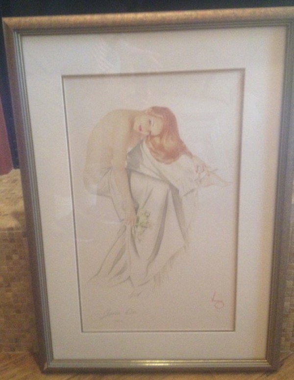 "Jeanne Dean" Framed Lithograph/arches by Alberto Vargas