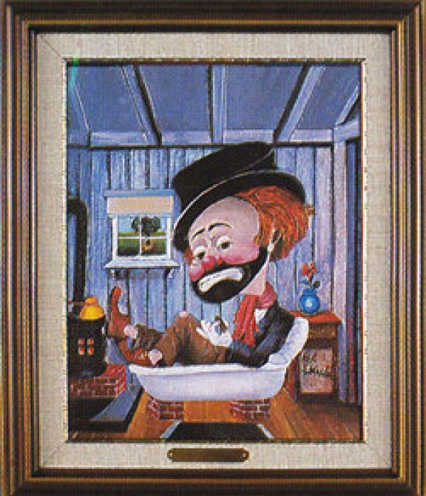 "Freddy in the Tub" Lithograph on Canvas by Red Skelton