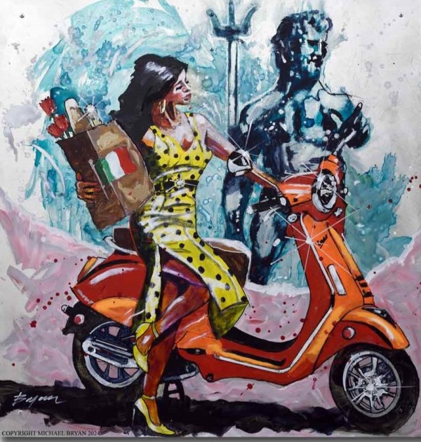 "Ahhhh Roma" Limited Edition Giclee on Paper; Canvas or Aluminum by Michael Bryan