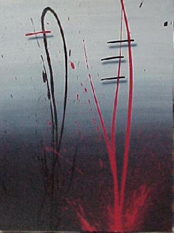 "Night on Water's Edge" Original Acrylic on Paper by Mark Erickson