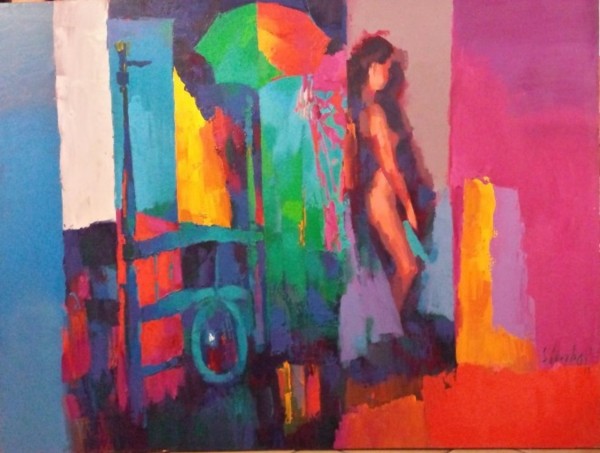 "Misterious Room" Original Acrylic on Canvas by Nicola Simbari