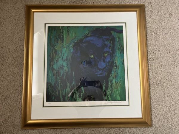 "Portrait of a Black Panther" serigraph on paper by LeRoy Neiman