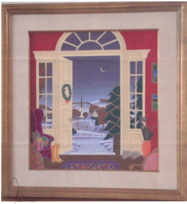 "Christmas in Vermont" Original Casein on Canvas by Thomas McKnight
