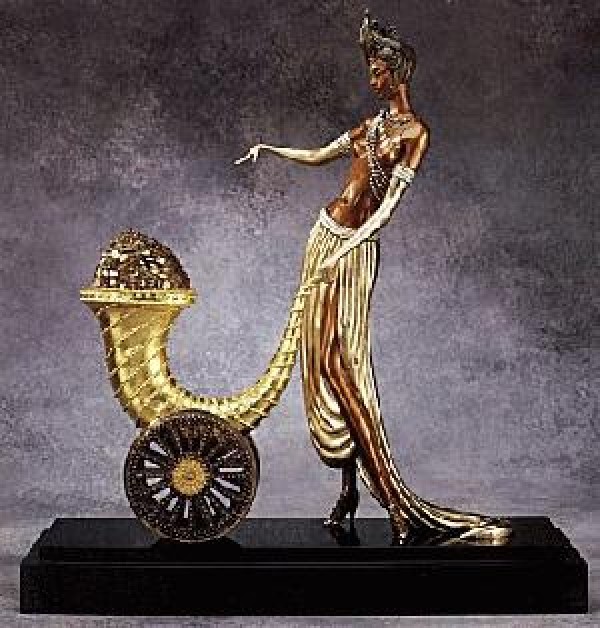 "Cornucopia" Bronze Sculpture by Erte Wanted