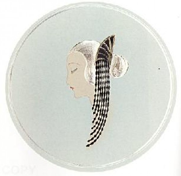 "Chignon" Estate-Signed Embossed Serigraph with Foil Stamping by Erte