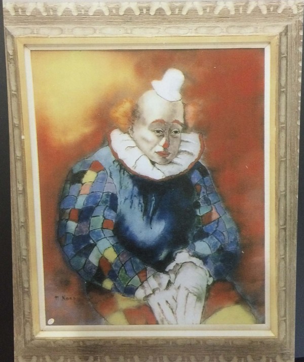 "Sad Clown" Original Enamel on Copper by Max Karp